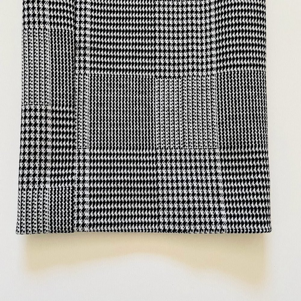 Ann TAylor Pant Trouser Houndstooth Herringbone Plaid Black White Winter Classic - Picture 6 of 9